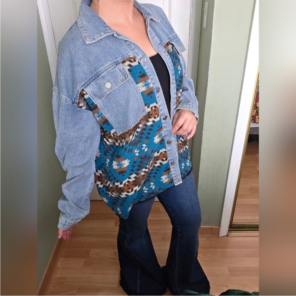 Aztec pattern denim jacket - Picture 3 of 11